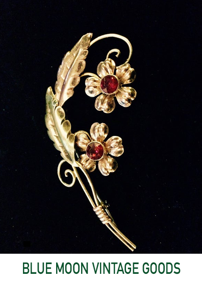 Vintage Van Dell 1/20 12K Gold on Sterling Floral Brooch with Red  Stones~1956 Collectible Series ~ - Support Local - Chico Support Local –  Chico